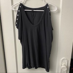 All Saints Grey Metal Accent Tank Top Shirt Sz M